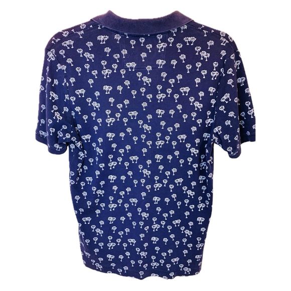 Banana Republic Luxury Touch Cotton Polo Shirt Palm Tree Navy Blue Small - Picture 2 of 4